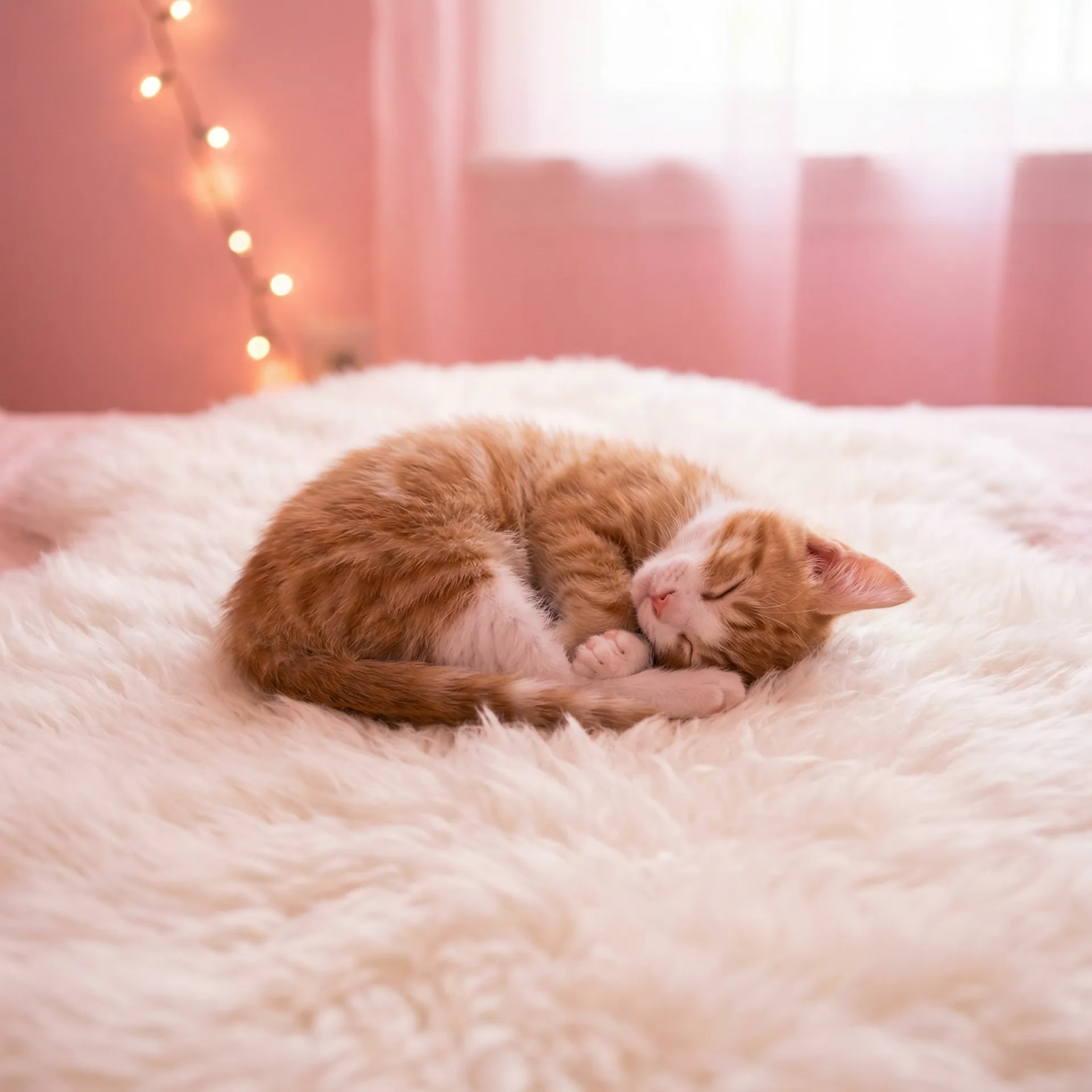 小猫蜷成一团入睡 - 尼多王
